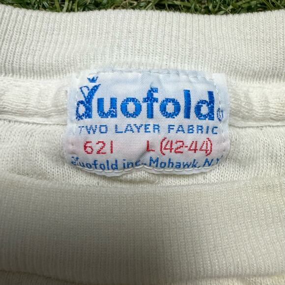 Duofold Knit Thermal 60s True Vintage White Collar Sweater - Picture 3 of 7